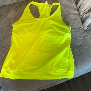 Yellow under armour racerback tank.